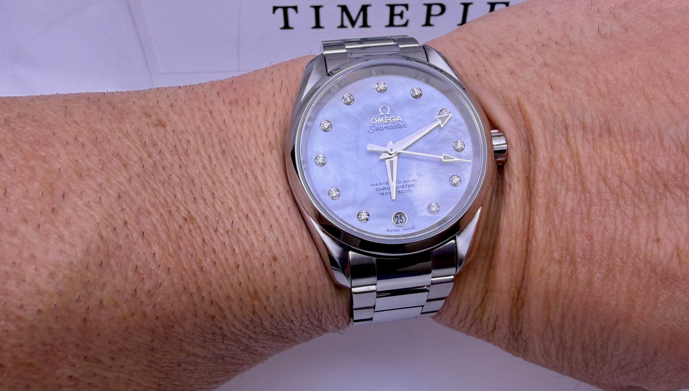 Case #381 — Omega Seamaster Aqua Terra 38.5MM MOP Dial with Diamonds Ref. 231.10.39.21.55.002