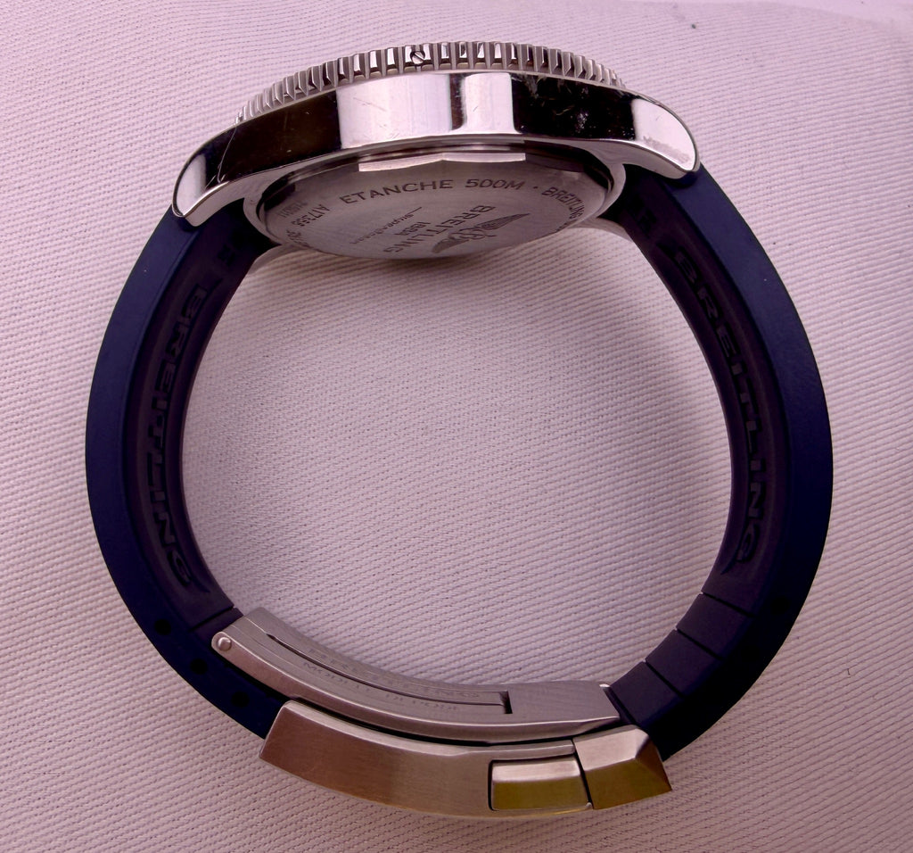 Case #399 — Breitling Superocean 42 Blue and White on Rubber Ref. A17366