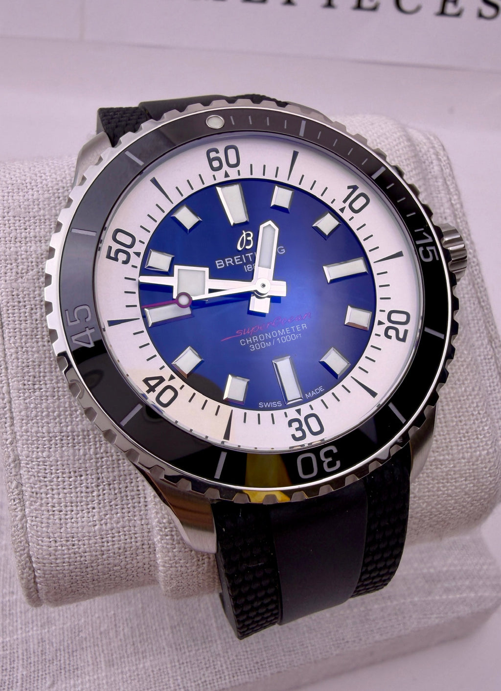 Case #425 — Breitling Superocean 44 Black / White on Rubber Ref. A17376211B1S1