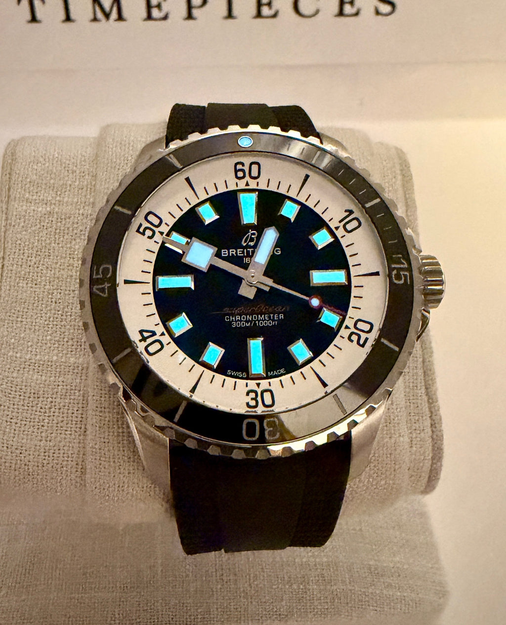 Case #425 — Breitling Superocean 44 Black / White on Rubber Ref. A17376211B1S1