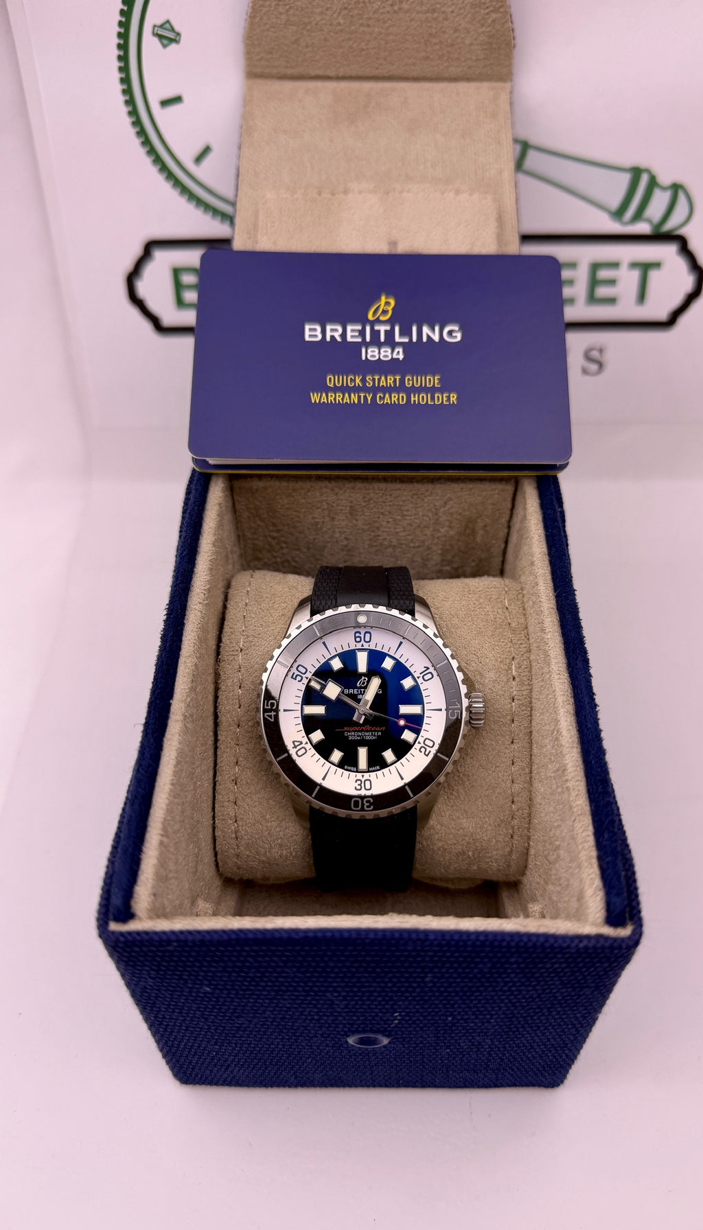 Case #425 — Breitling Superocean 44 Black / White on Rubber Ref. A17376211B1S1