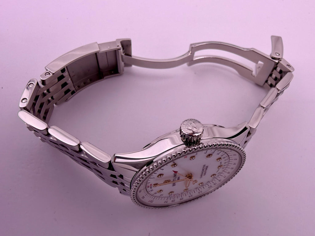 Case #408 — Breitling Navitimer 35MM Mother of Pearl Dial with Diamond Hour Markers Ref. A17395211A1A1