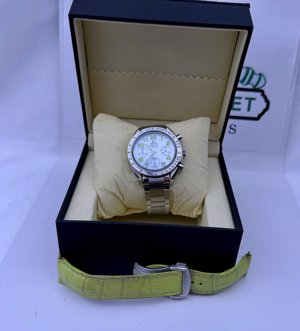 Case #436 — Omega Speedmaster Reduced Mother of Pearl Green Ref. 3834.72.35