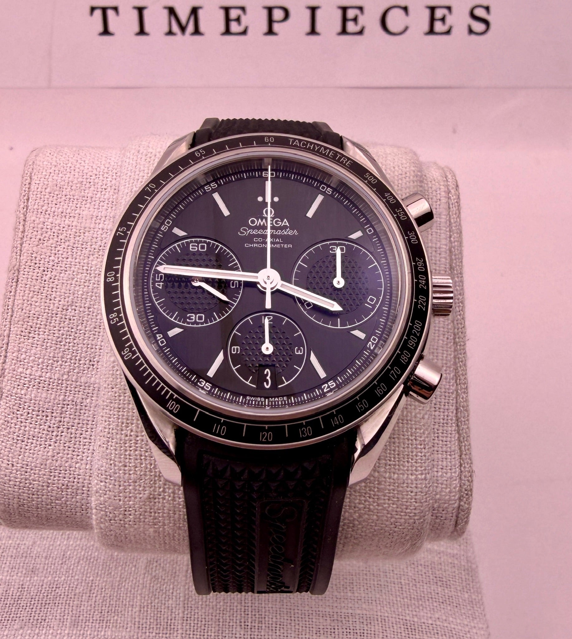 Case #410 — Omega Speedmaster Racing Black on Rubber Strap Ref. 326.32.40.50.01.001