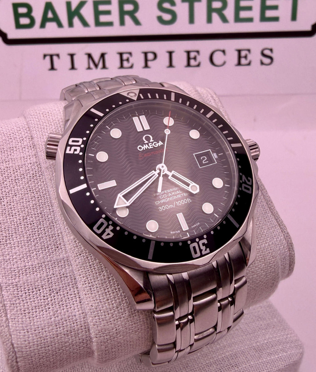 Case #464 — Omega Seamaster Professional 300 Black Wave Dial on Steel Ref. 212.30.41.20.01.002