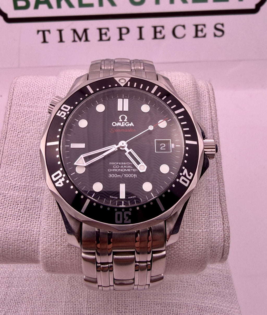 Case #464 — Omega Seamaster Professional 300 Black Wave Dial on Steel Ref. 212.30.41.20.01.002