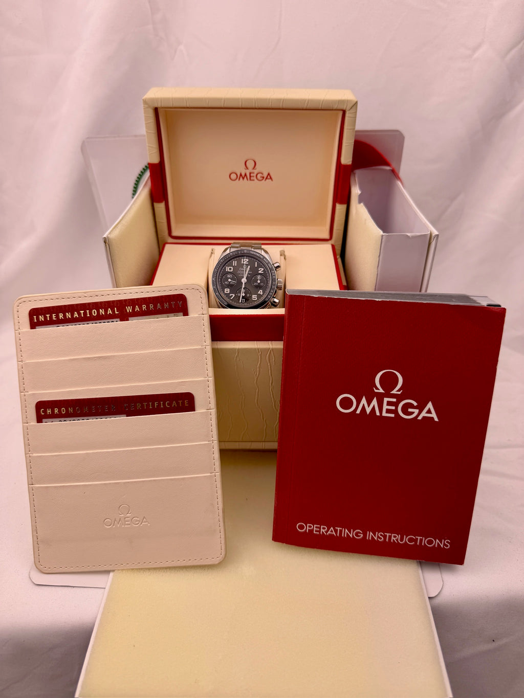 Case #444 — Omega Speedmaster 38 Co-Axial Chronograph, grey dial Ref. 324.30.38.40.06.001