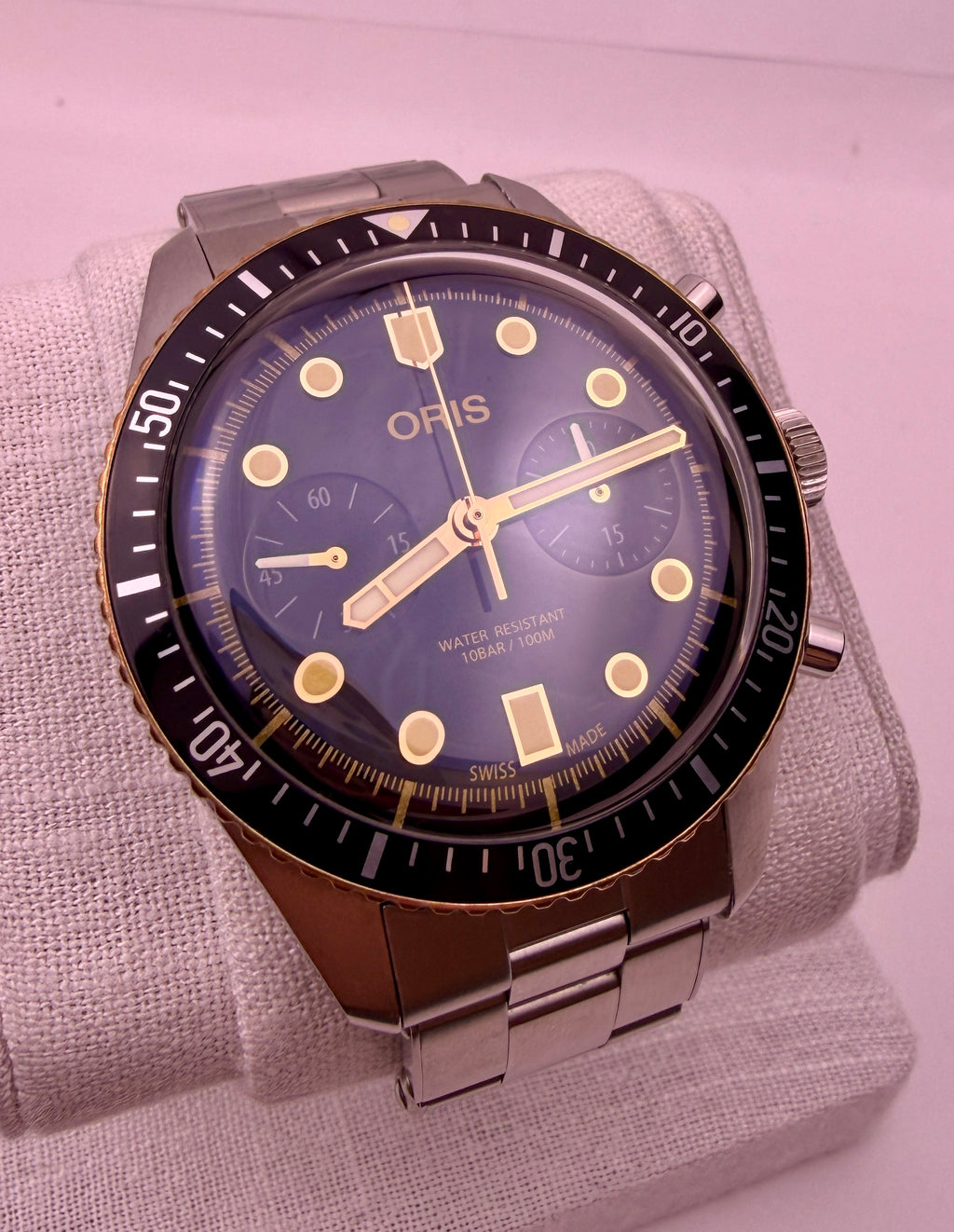 Case #476 — Oris Divers Sixty-Five Chronograph Steel / Bronze Ref. 01 771 7744 4354-07 8 21 18