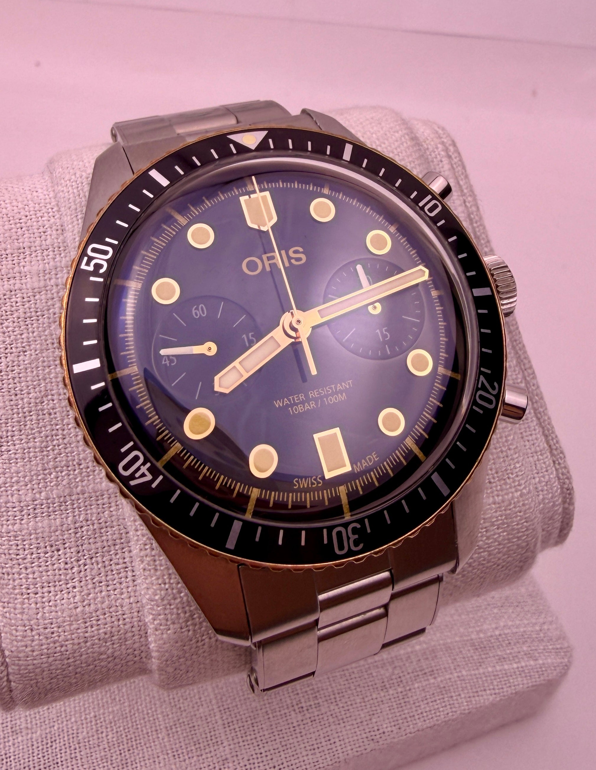 Case #476 — Oris Divers Sixty-Five Chronograph Steel / Bronze Ref. 01 771 7744 4354-07 8 21 18