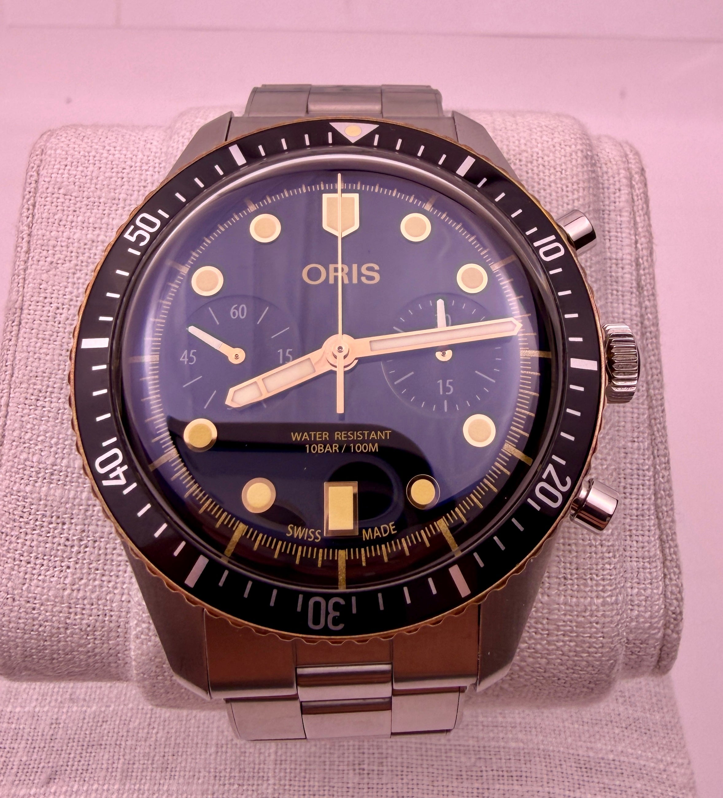 Case #476 — Oris Divers Sixty-Five Chronograph Steel / Bronze Ref. 01 771 7744 4354-07 8 21 18