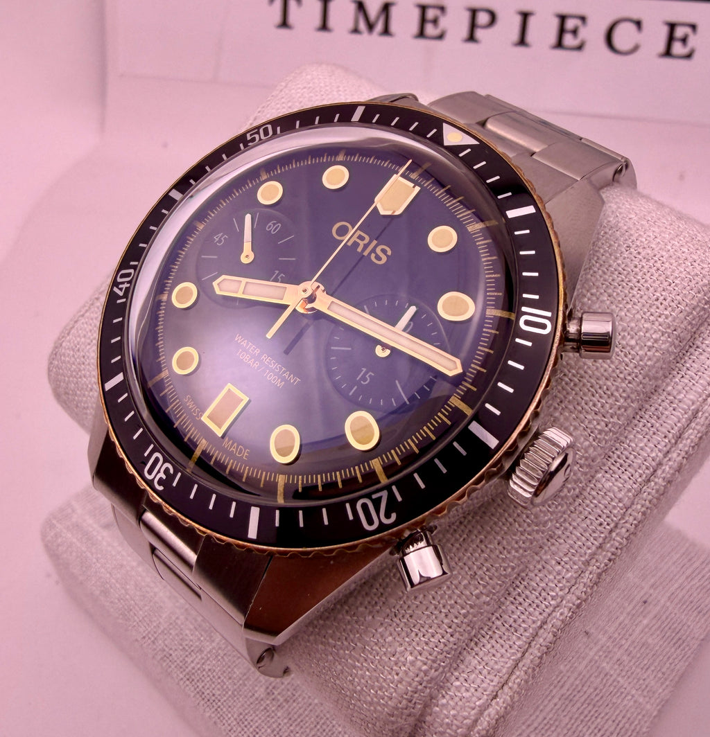 Case #476 — Oris Divers Sixty-Five Chronograph Steel / Bronze Ref. 01 771 7744 4354-07 8 21 18