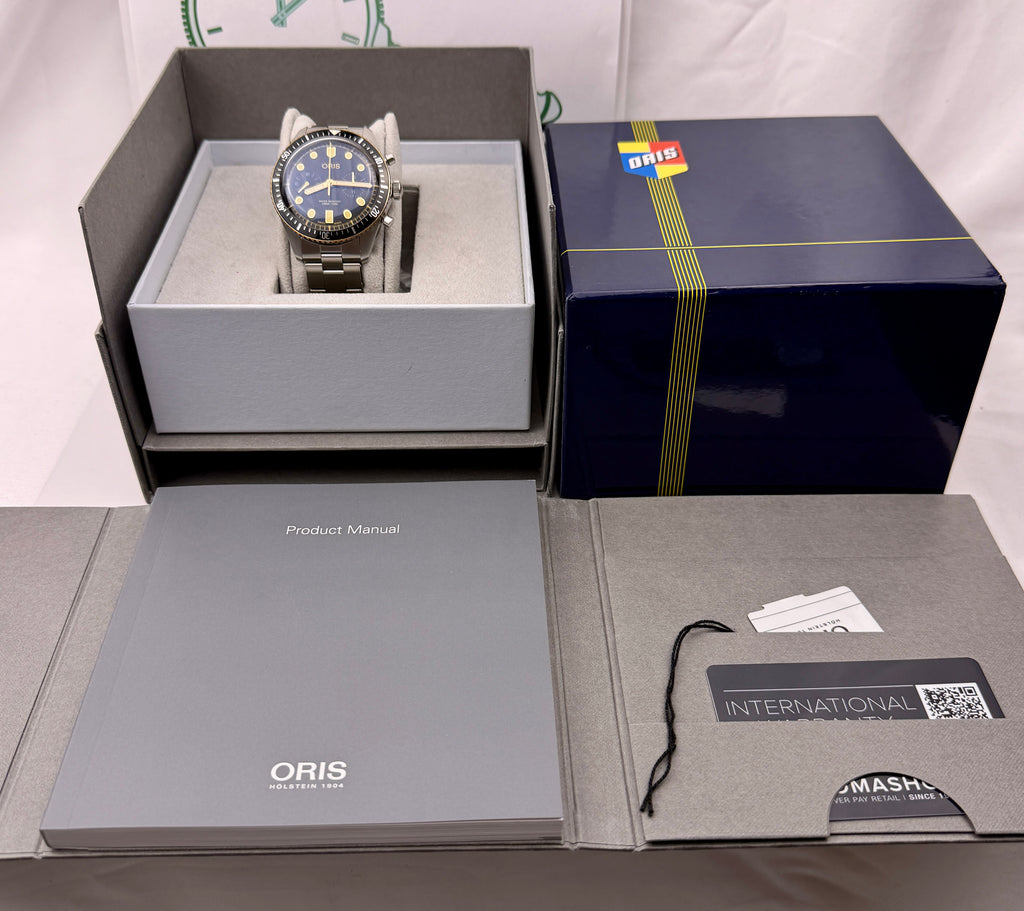 Case #476 — Oris Divers Sixty-Five Chronograph Steel / Bronze Ref. 01 771 7744 4354-07 8 21 18