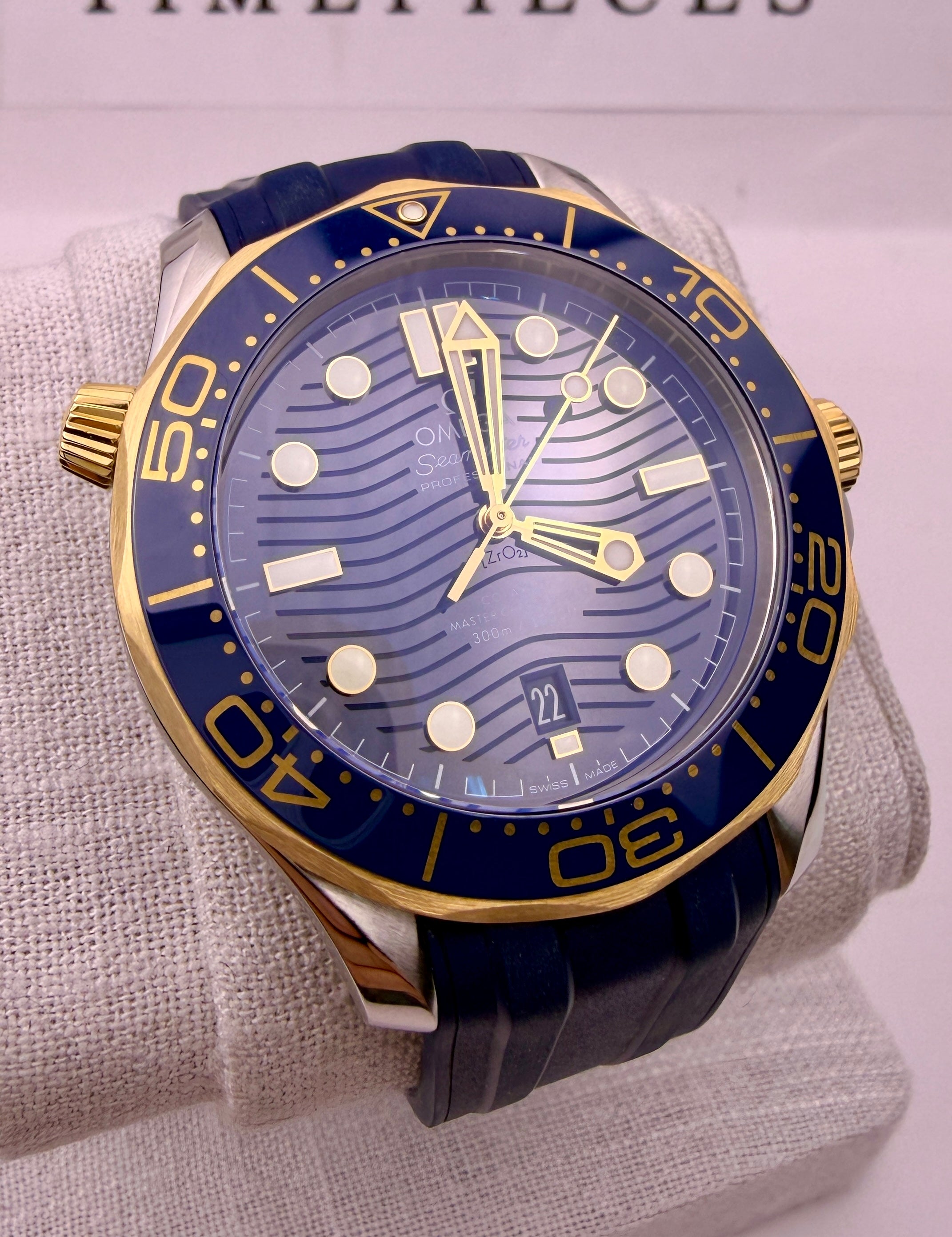 Case #434 — Omega Seamaster Professional Blue / Gold on Rubber Strap Ref. 210.22.42.20.03.001