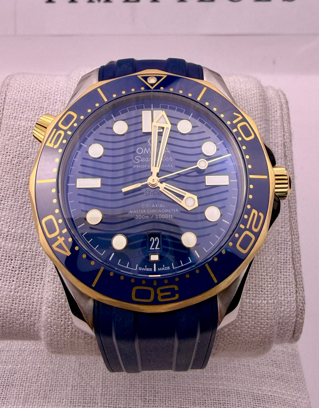 Case #434 — Omega Seamaster Professional Blue / Gold on Rubber Strap Ref. 210.22.42.20.03.001