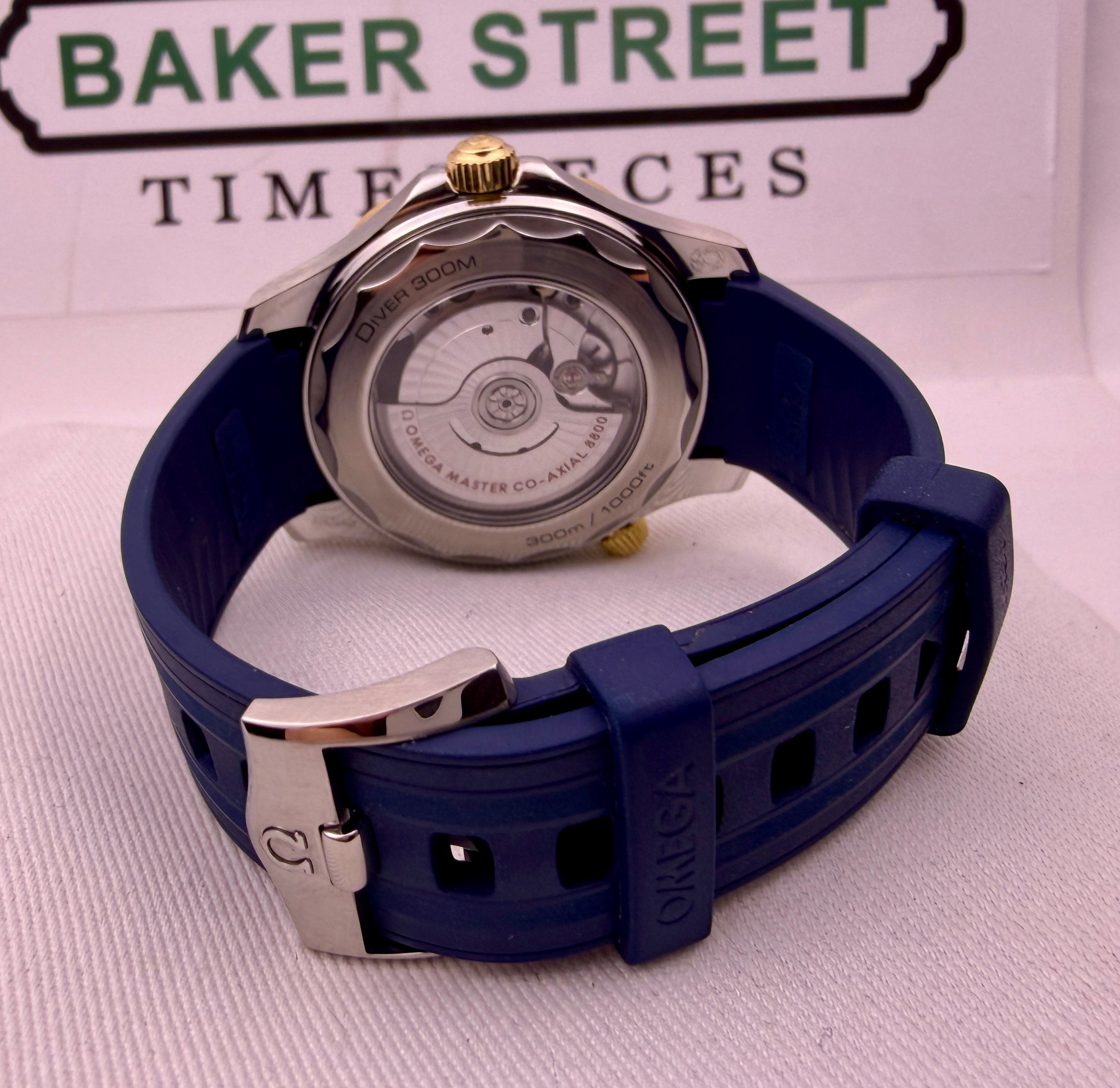 Case #434 — Omega Seamaster Professional Blue / Gold on Rubber Strap Ref. 210.22.42.20.03.001