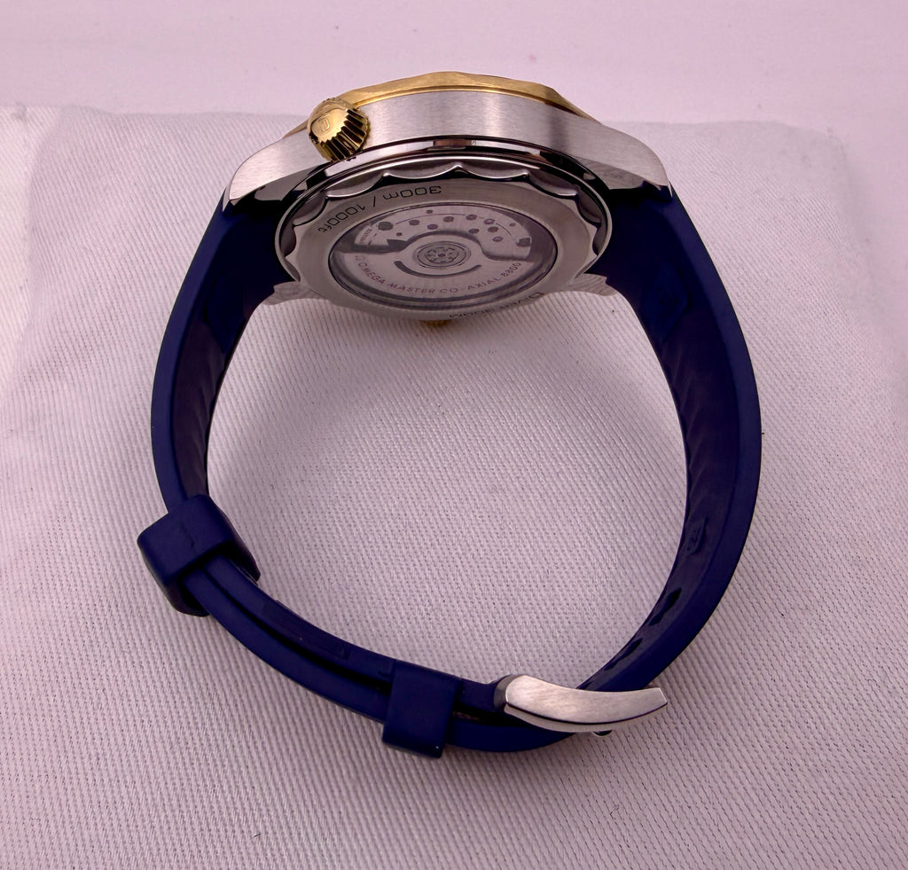 Case #434 — Omega Seamaster Professional Blue / Gold on Rubber Strap Ref. 210.22.42.20.03.001