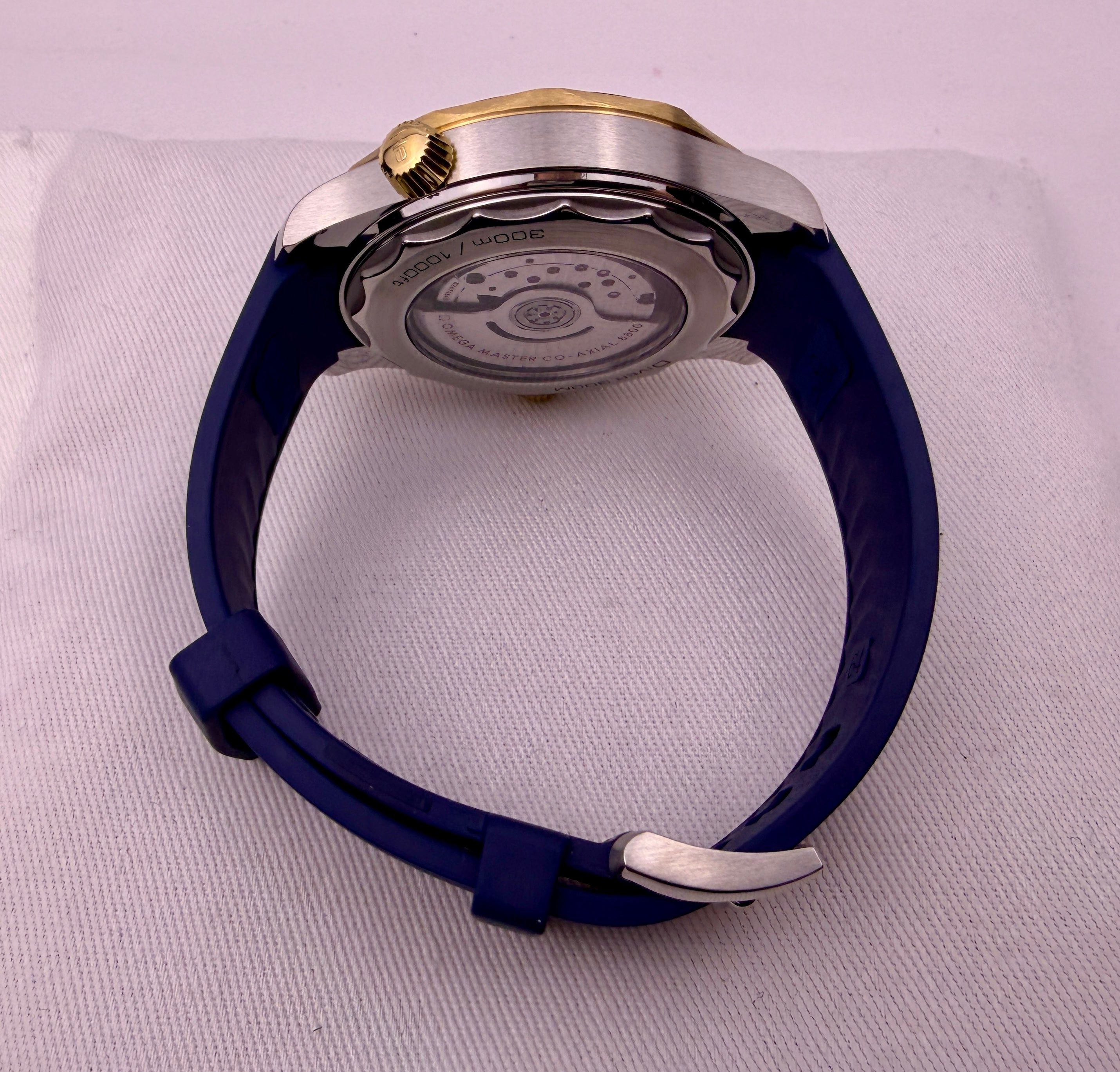 Case #434 — Omega Seamaster Professional Blue / Gold on Rubber Strap Ref. 210.22.42.20.03.001