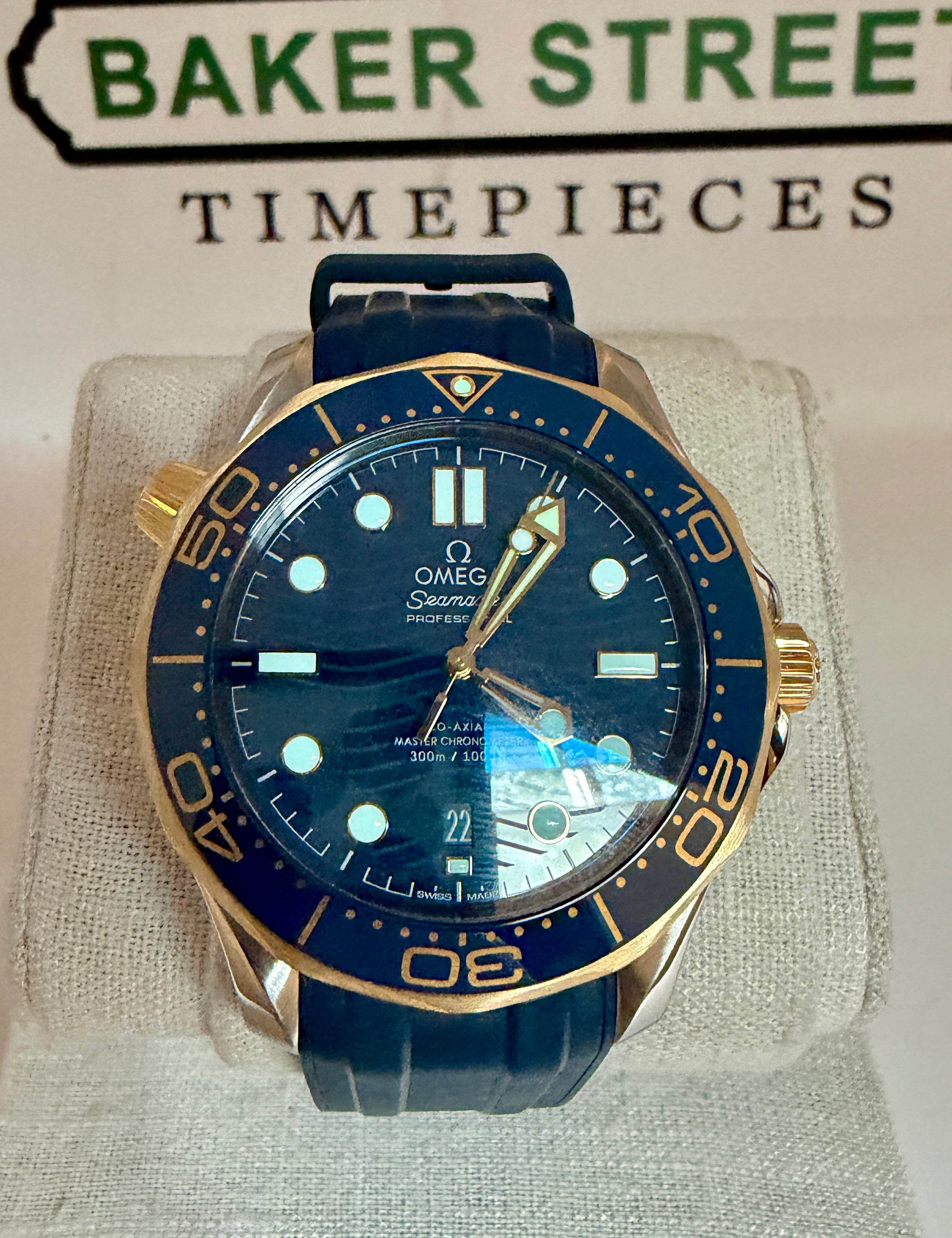 Case #434 — Omega Seamaster Professional Blue / Gold on Rubber Strap Ref. 210.22.42.20.03.001