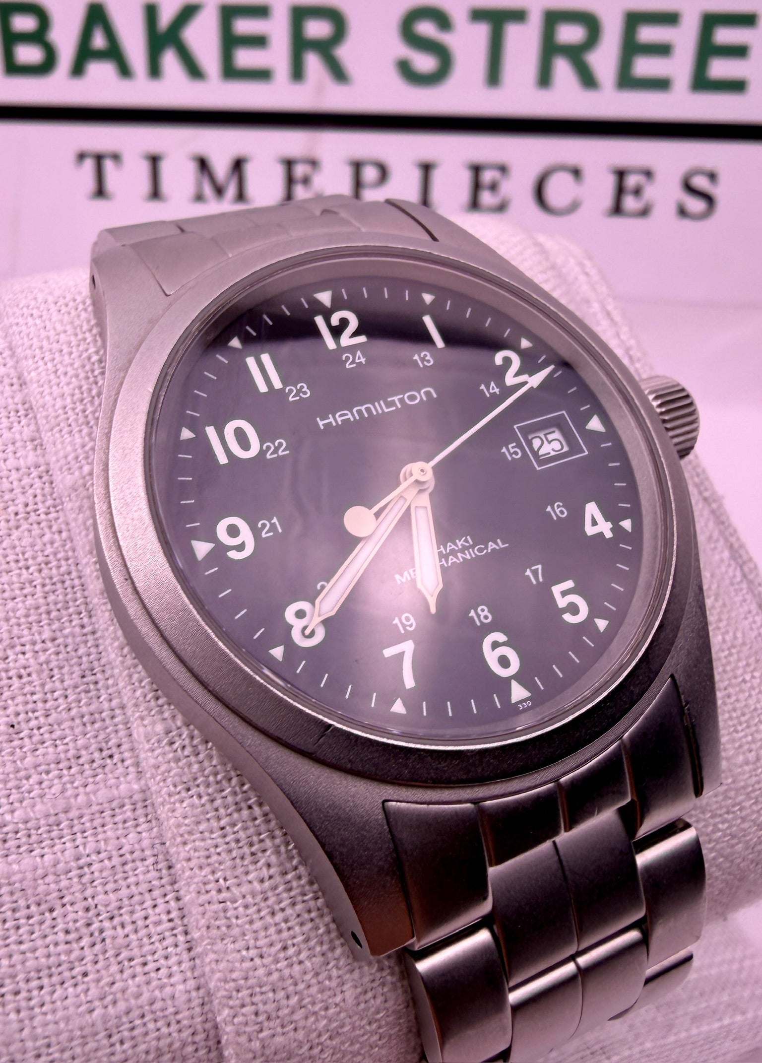 Case #486 — Hamilton Khaki Field Black Dial on Bracelet Ref. H694190