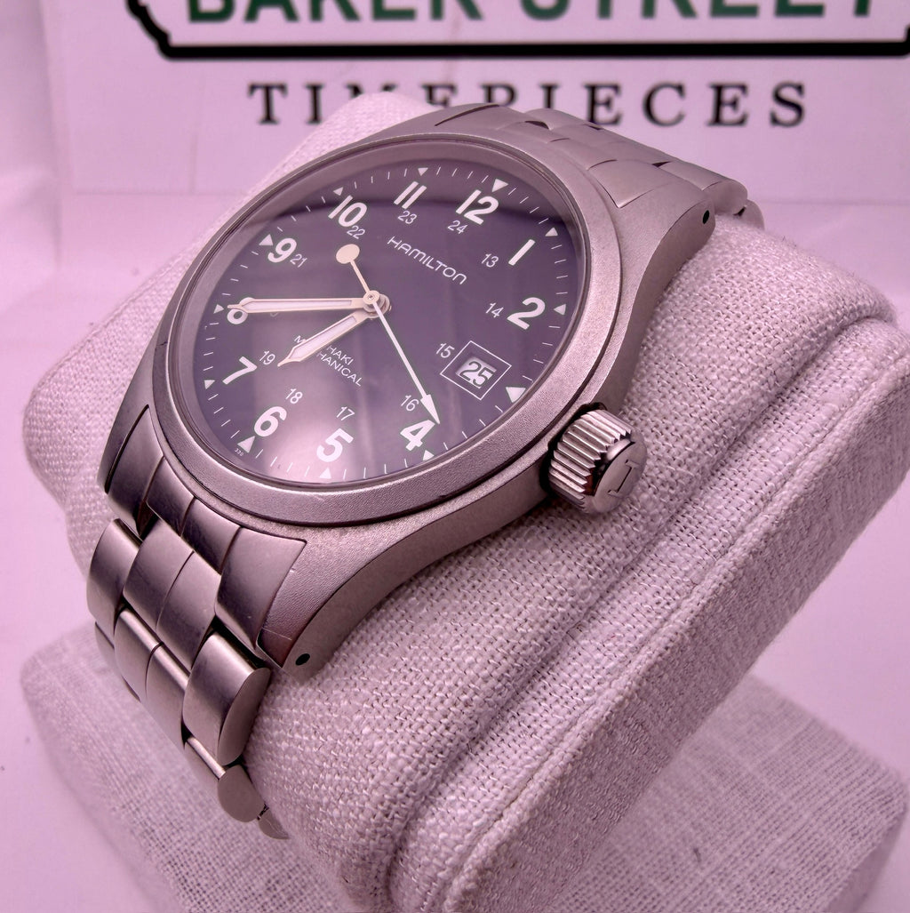 Case #486 — Hamilton Khaki Field Black Dial on Bracelet Ref. H694190