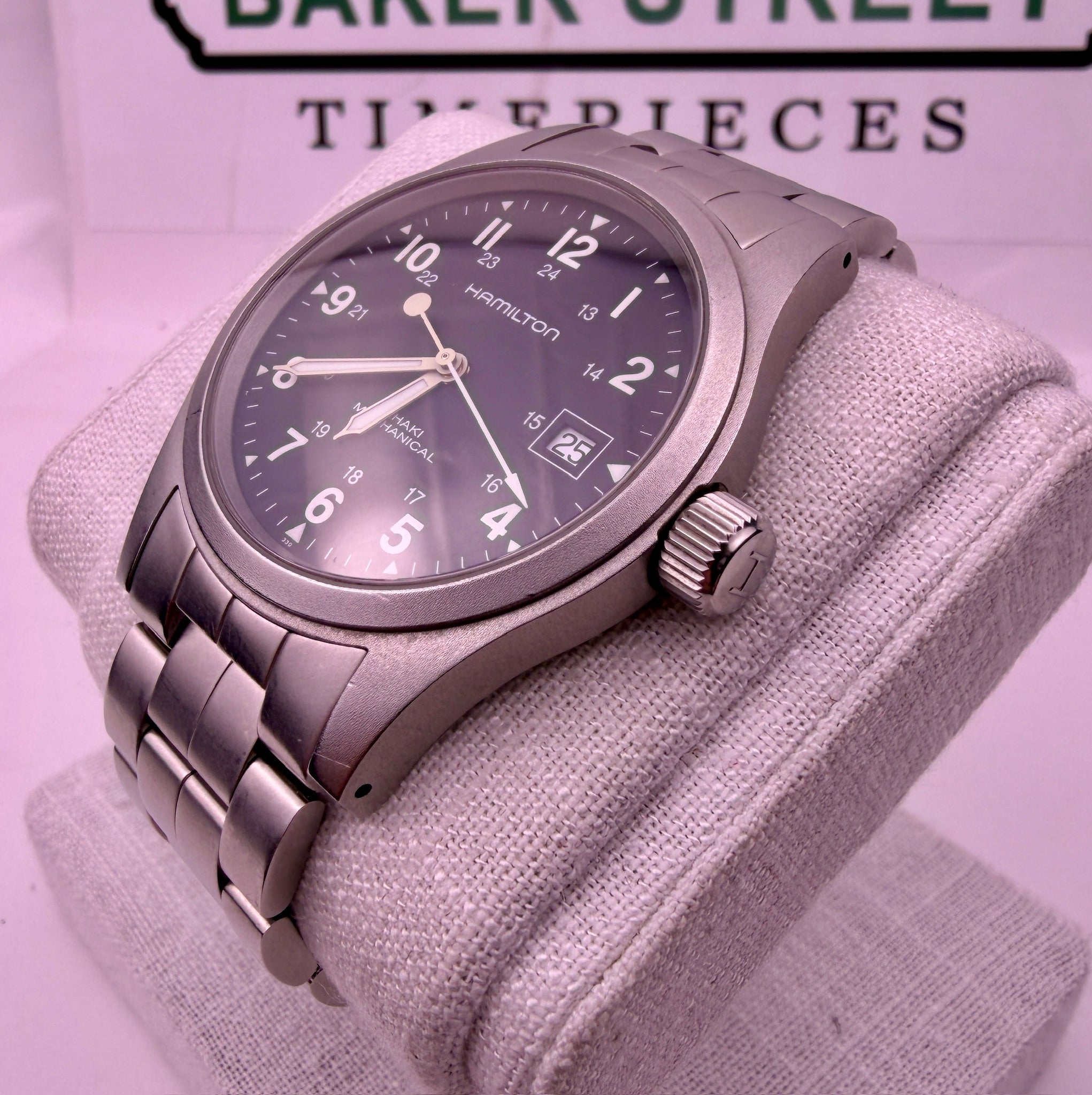 Case #486 — Hamilton Khaki Field Black Dial on Bracelet Ref. H694190