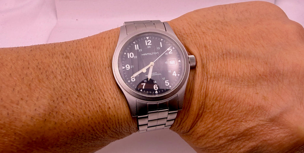 Case #486 — Hamilton Khaki Field Black Dial on Bracelet Ref. H694190