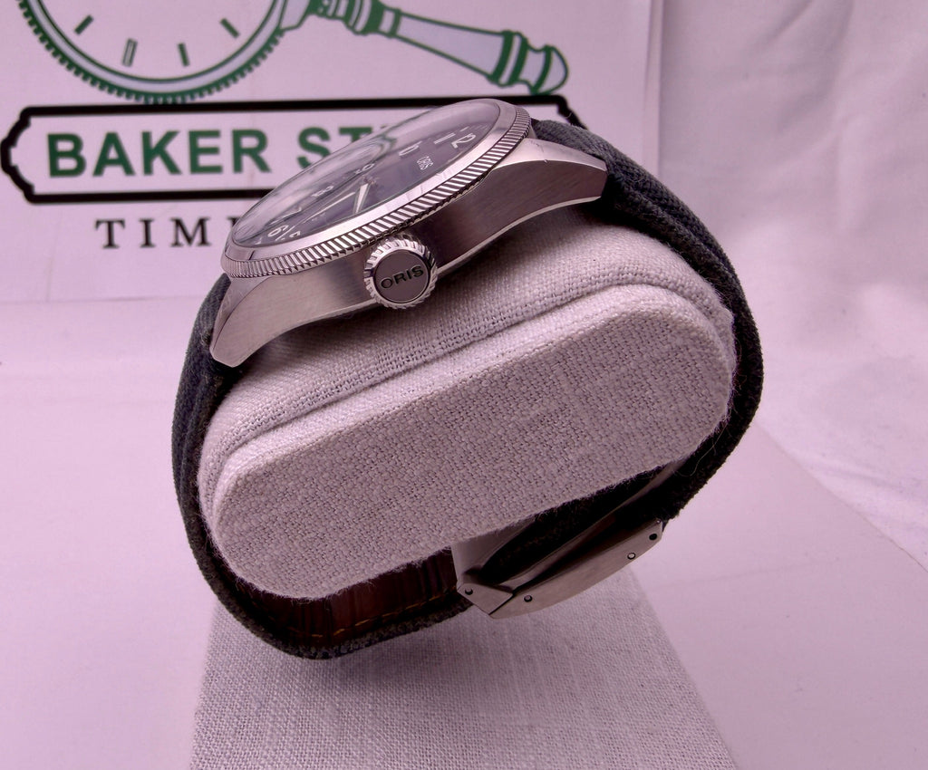 Case #515 — Oris Big Crown ProPilot Blue on Grey Textile / Leather Strap
