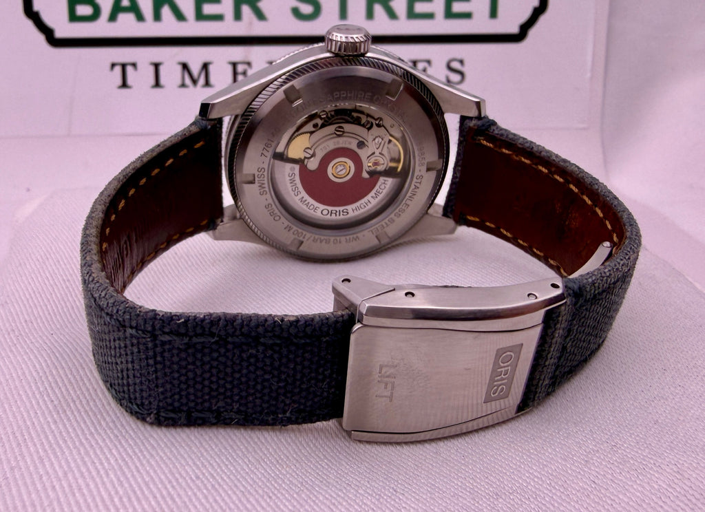 Case #515 — Oris Big Crown ProPilot Blue on Grey Textile / Leather Strap