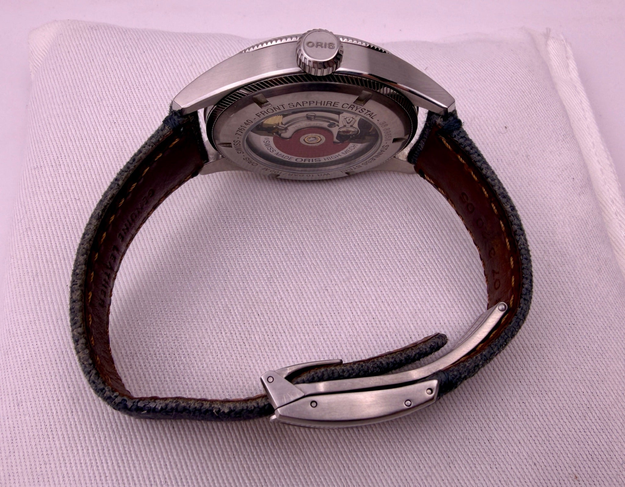 Case #515 — Oris Big Crown ProPilot Blue on Grey Textile / Leather Strap