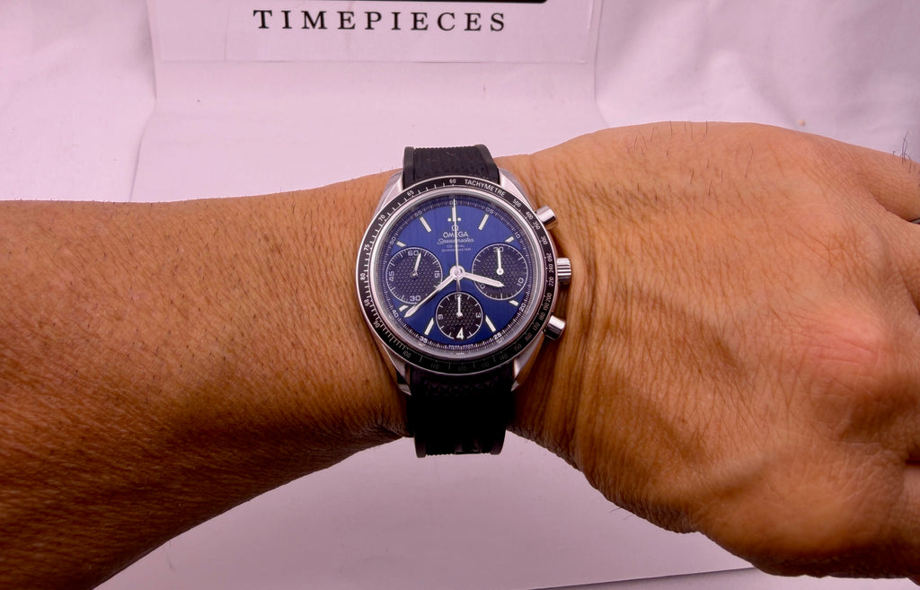 Case #585 — Omega Speedmaster Racing Blue on Rubber Ref. 326.32.40.50.03.001