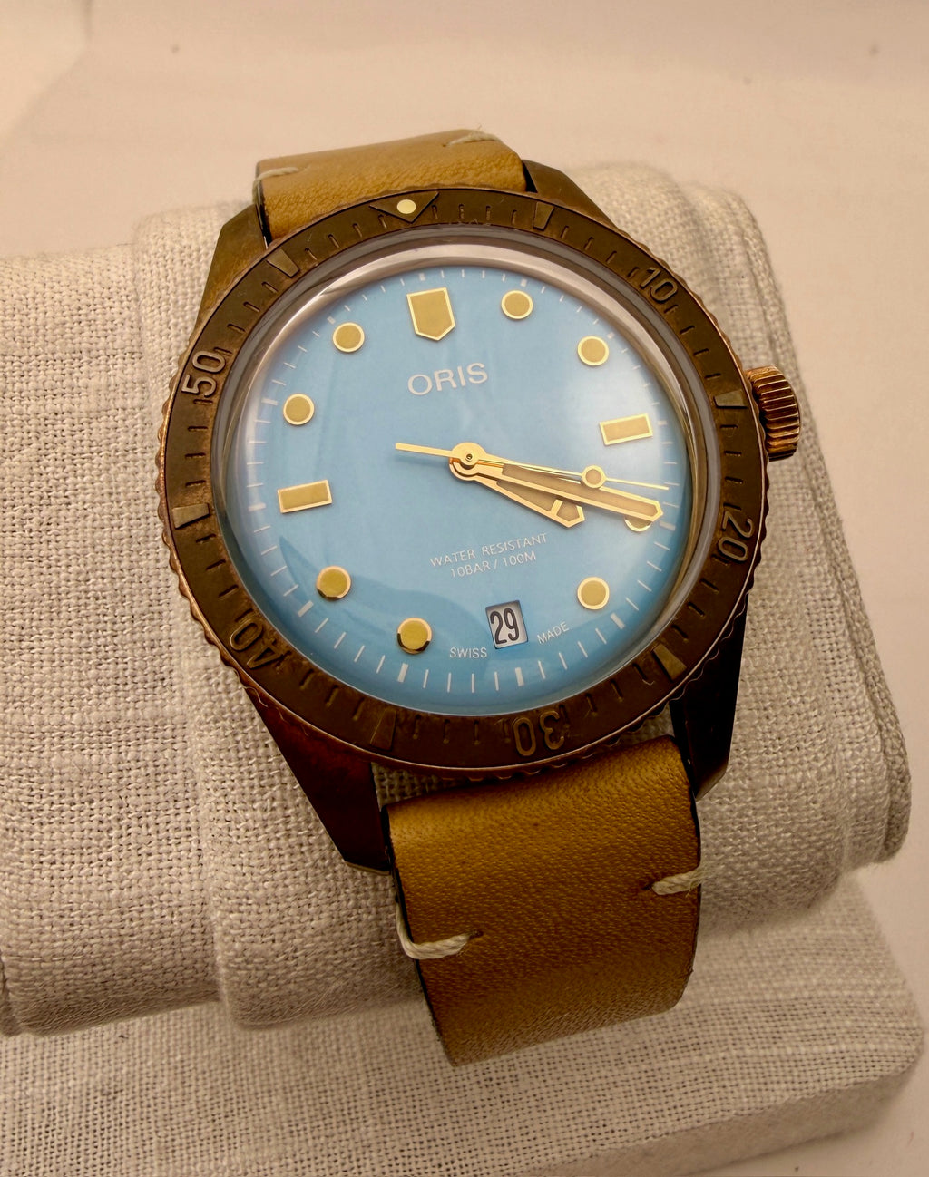 CASE #587 — ORIS DIVERS SIXTY-FIVE “COTTON CANDY” BLUE BRONZE REF. 01 733 7771 3155