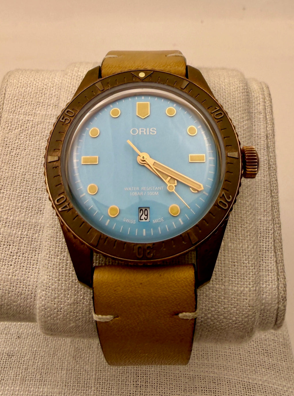 CASE #587 — ORIS DIVERS SIXTY-FIVE “COTTON CANDY” BLUE BRONZE REF. 01 733 7771 3155