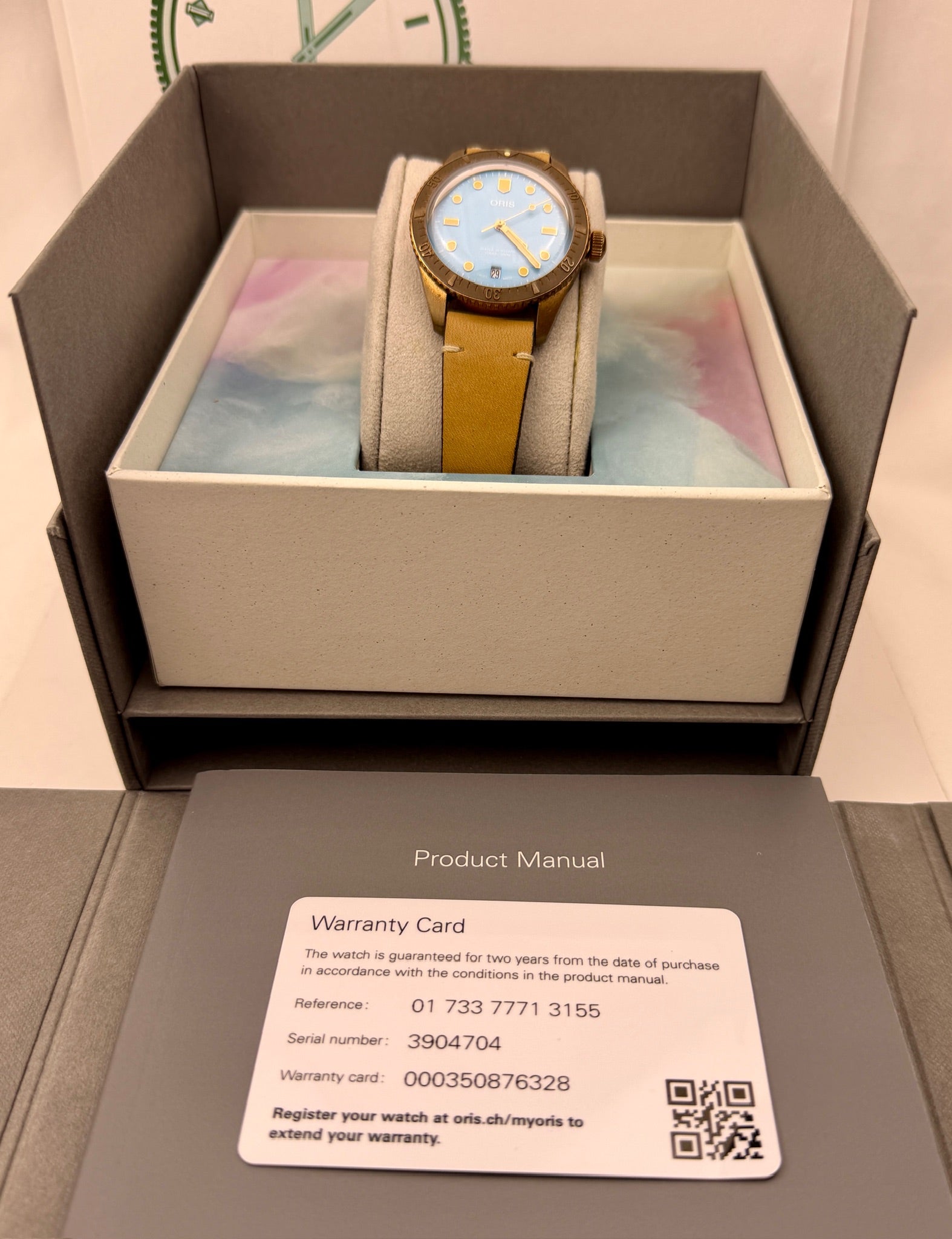 CASE #587 — ORIS DIVERS SIXTY-FIVE “COTTON CANDY” BLUE BRONZE REF. 01 733 7771 3155