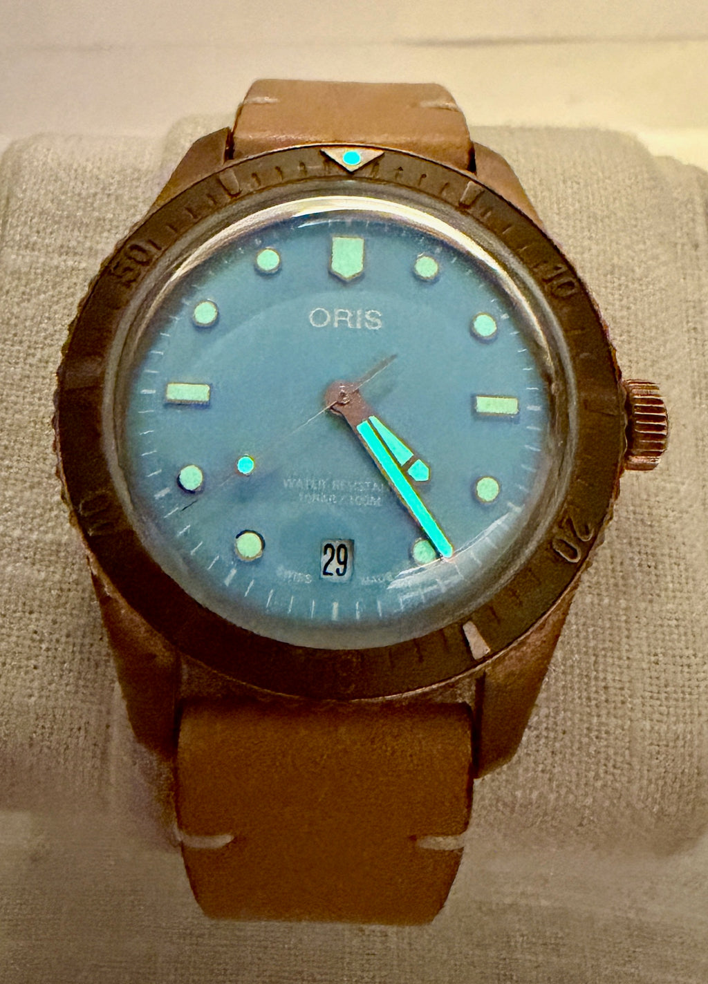 CASE #587 — ORIS DIVERS SIXTY-FIVE “COTTON CANDY” BLUE BRONZE REF. 01 733 7771 3155