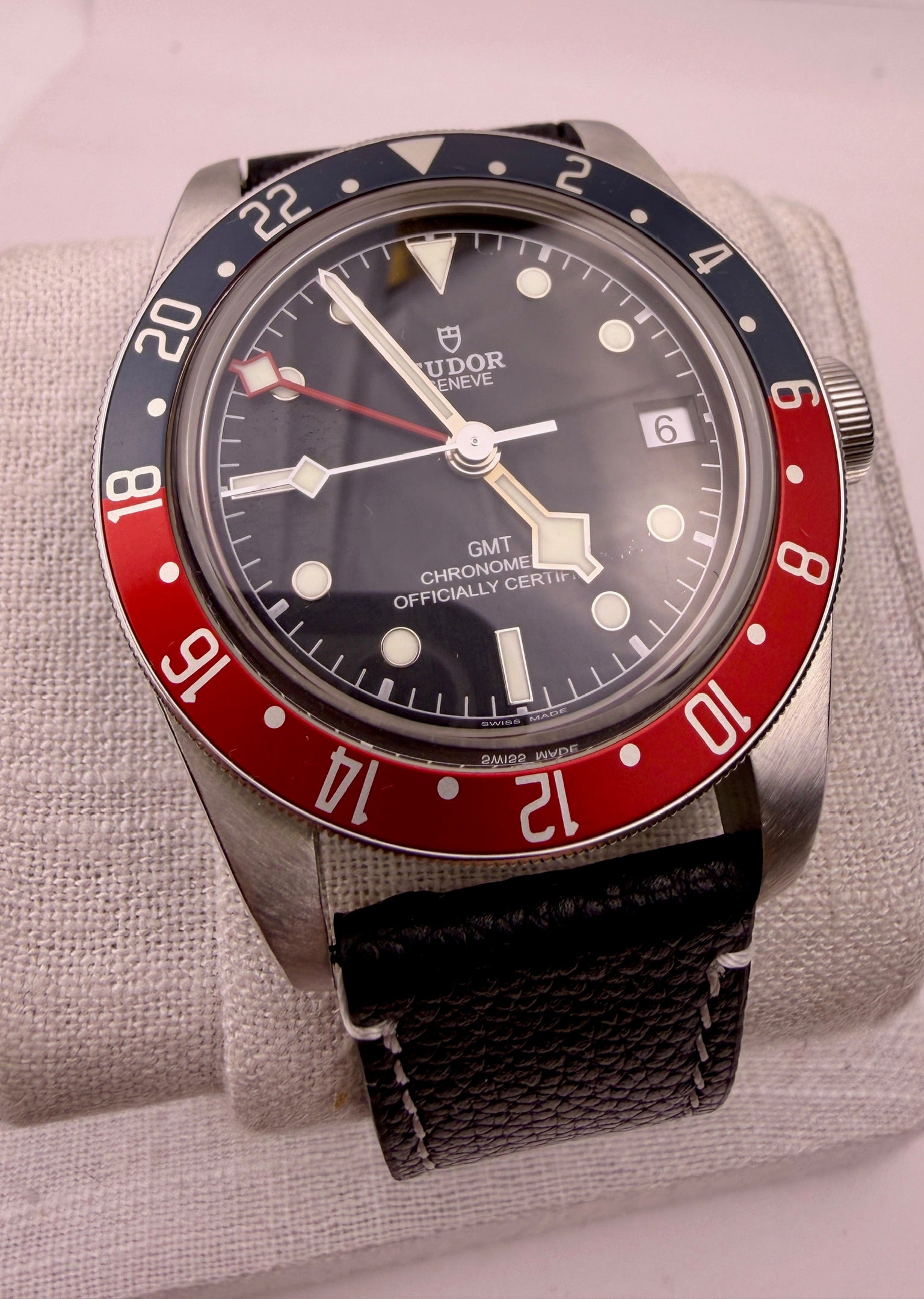 Case #612 — Tudor Black Bay GMT Pepsi on Aftermarket Leather Ref. 79830RB