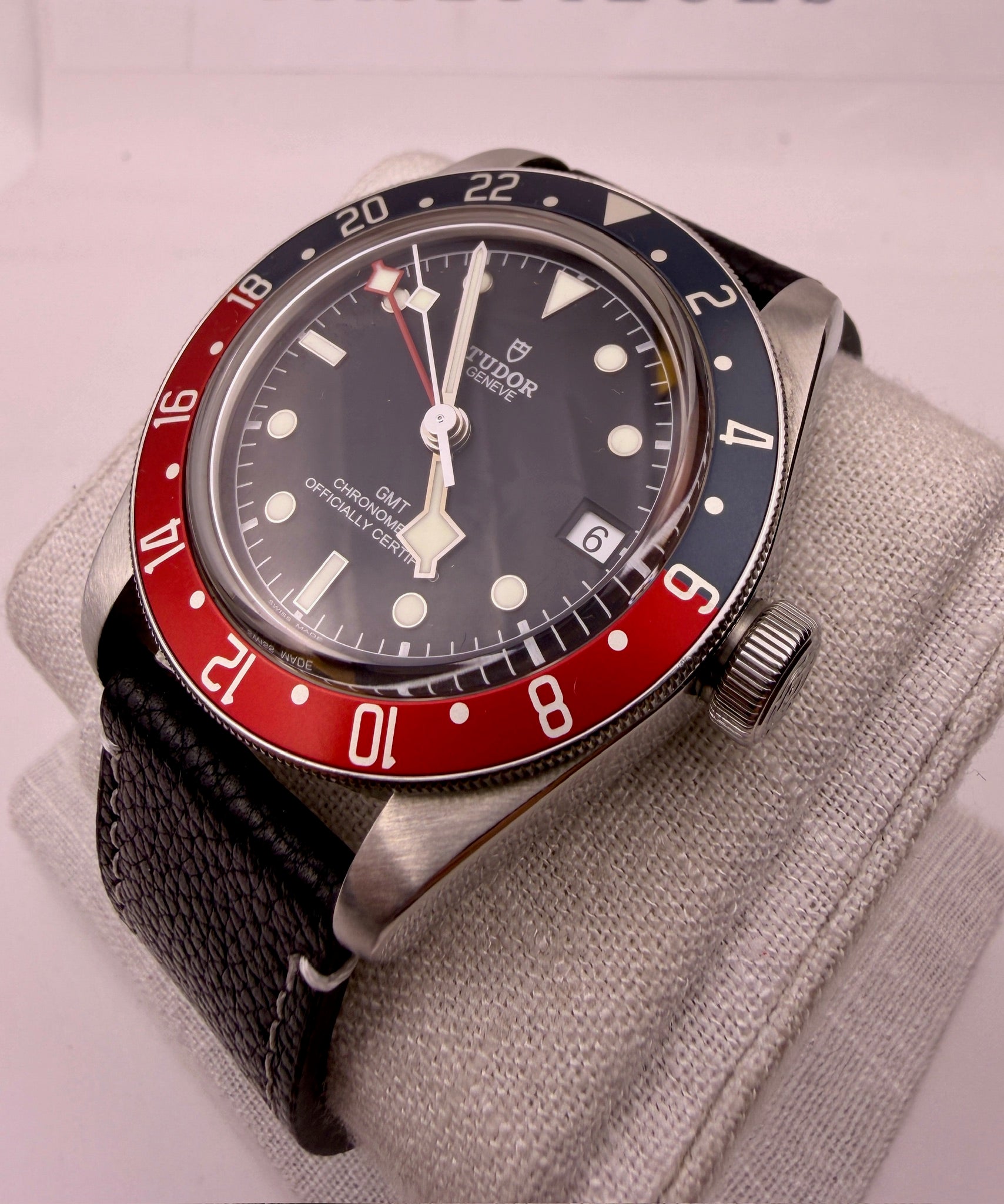 Case #612 — Tudor Black Bay GMT Pepsi on Aftermarket Leather Ref. 79830RB