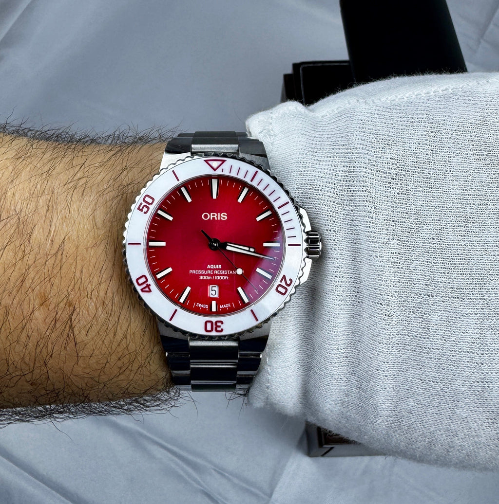 Case #0041 - Pre-Owned Oris Aquis Taste Of Summer - Watermelon Red - Full Kit!