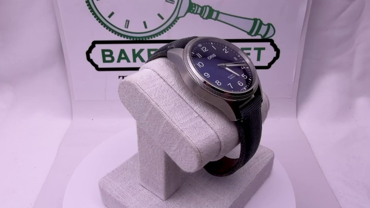 Case #515 — Oris Big Crown ProPilot Blue on Grey Textile / Leather Strap