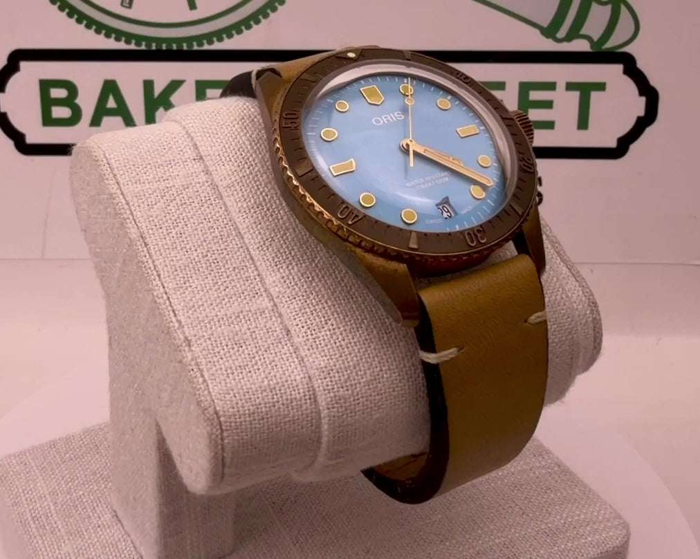 CASE #587 — ORIS DIVERS SIXTY-FIVE “COTTON CANDY” BLUE BRONZE REF. 01 733 7771 3155