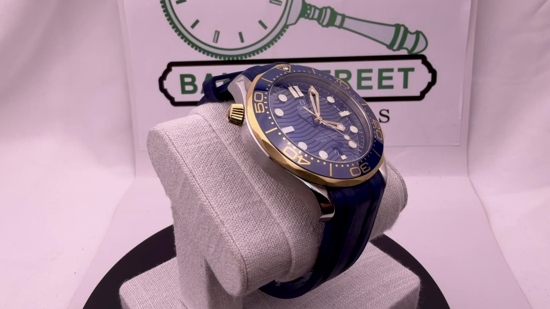 Case #434 — Omega Seamaster Professional Blue / Gold on Rubber Strap Ref. 210.22.42.20.03.001